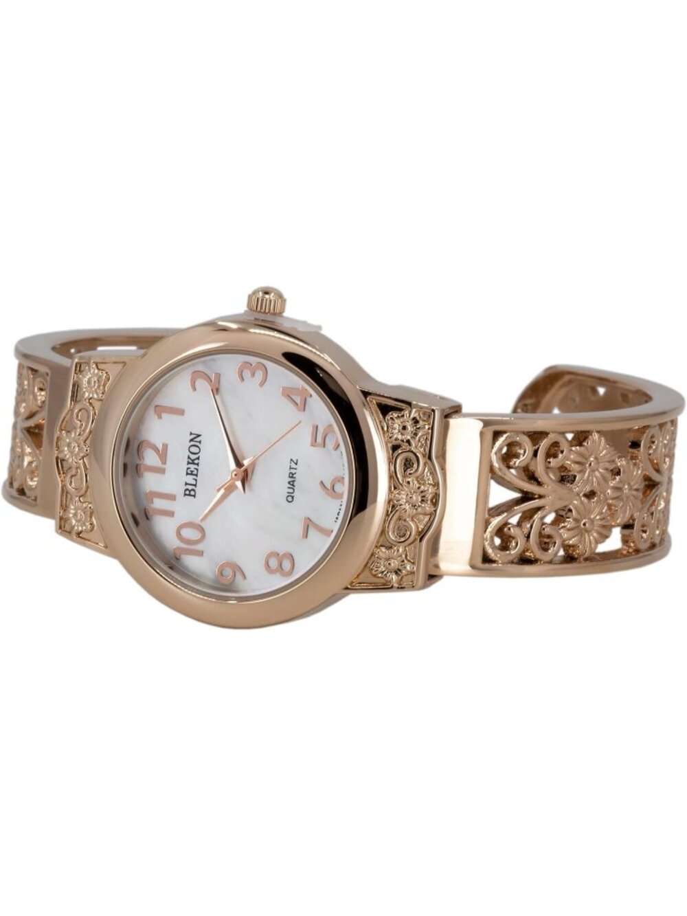 Women's Rose-Gold Japanese Quart 28mm Case Elegantly Designed Cuff Bangle Watch - Picture 4 of 5